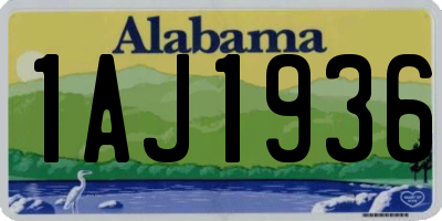 AL license plate 1AJ1936