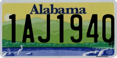 AL license plate 1AJ1940