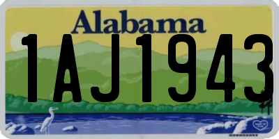 AL license plate 1AJ1943