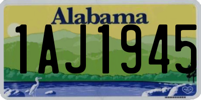 AL license plate 1AJ1945