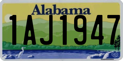 AL license plate 1AJ1947