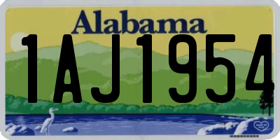 AL license plate 1AJ1954