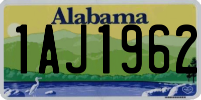 AL license plate 1AJ1962