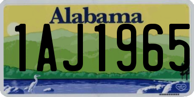 AL license plate 1AJ1965