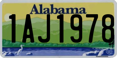 AL license plate 1AJ1978