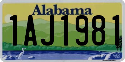 AL license plate 1AJ1981