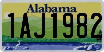 AL license plate 1AJ1982