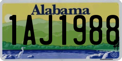 AL license plate 1AJ1988