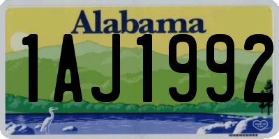 AL license plate 1AJ1992