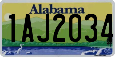 AL license plate 1AJ2034
