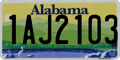 AL license plate 1AJ2103