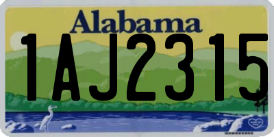 AL license plate 1AJ2315