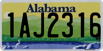 AL license plate 1AJ2316