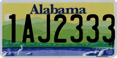 AL license plate 1AJ2333