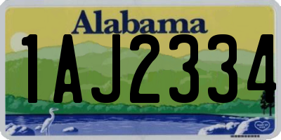 AL license plate 1AJ2334