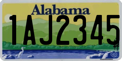 AL license plate 1AJ2345