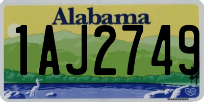AL license plate 1AJ2749
