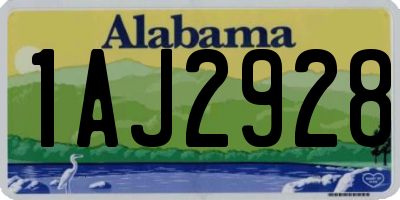 AL license plate 1AJ2928