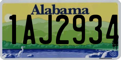 AL license plate 1AJ2934