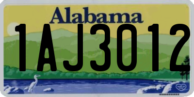 AL license plate 1AJ3012