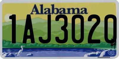 AL license plate 1AJ3020