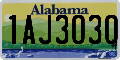 AL license plate 1AJ3030