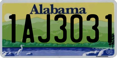 AL license plate 1AJ3031