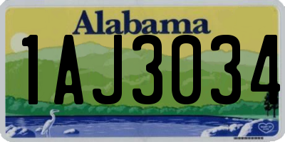 AL license plate 1AJ3034