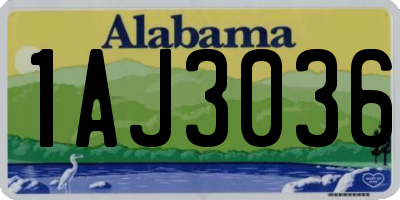 AL license plate 1AJ3036