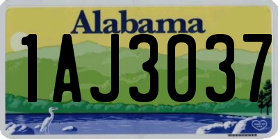 AL license plate 1AJ3037