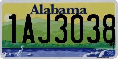 AL license plate 1AJ3038