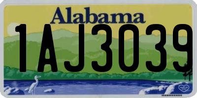 AL license plate 1AJ3039