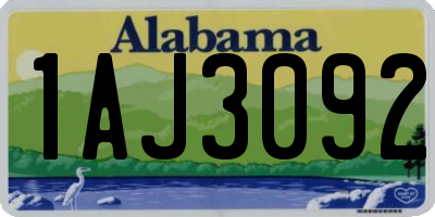 AL license plate 1AJ3092