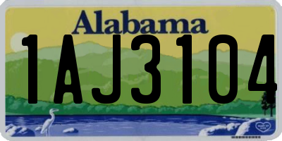 AL license plate 1AJ3104