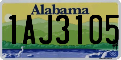 AL license plate 1AJ3105