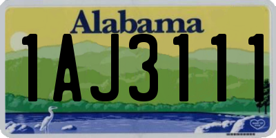 AL license plate 1AJ3111