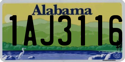 AL license plate 1AJ3116