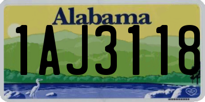 AL license plate 1AJ3118