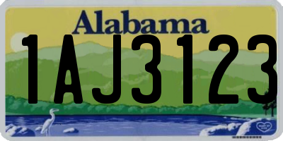 AL license plate 1AJ3123