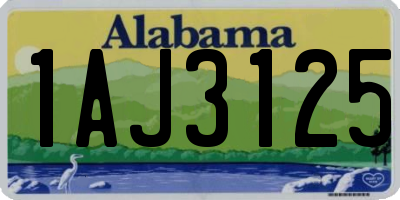AL license plate 1AJ3125