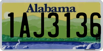 AL license plate 1AJ3136