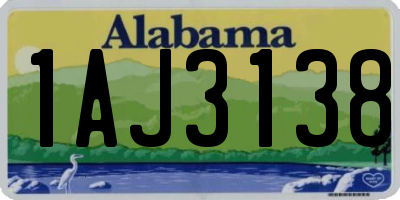 AL license plate 1AJ3138