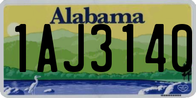 AL license plate 1AJ3140