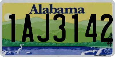 AL license plate 1AJ3142