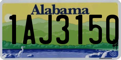 AL license plate 1AJ3150