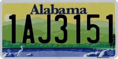AL license plate 1AJ3151