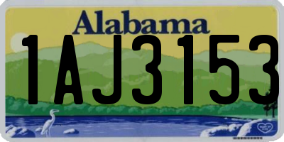 AL license plate 1AJ3153