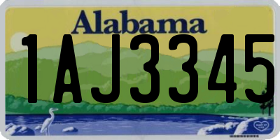 AL license plate 1AJ3345