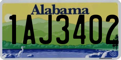 AL license plate 1AJ3402