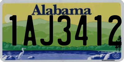 AL license plate 1AJ3412
